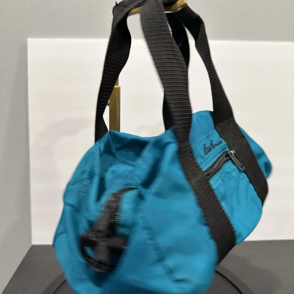Vintage Eddie Bauer Duffle Bag Small Teal Green Weekender Carry On Nylon 90s Y2K